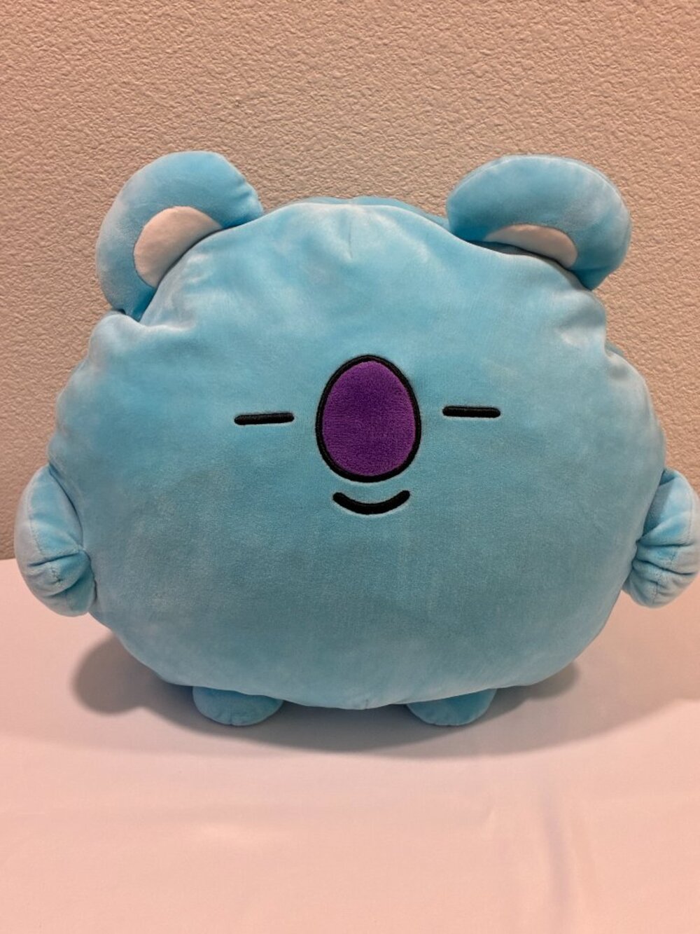 BT21 Koya Koala Face Official LINE FRIENDS Blue Round Cushion Plush Pillow 12"